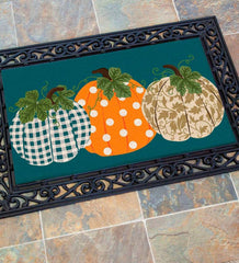 Plow &amp; Hearth Deck &amp; Patio Accents | Outdoor Living Patterned Pumpkins Coir Fiber Mat
