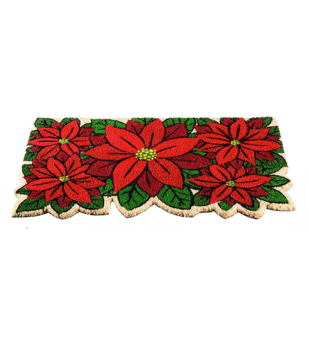 Plow &amp; Hearth Deck &amp; Patio Accents | Outdoor Living Poinsettia Shaped Coir Mat