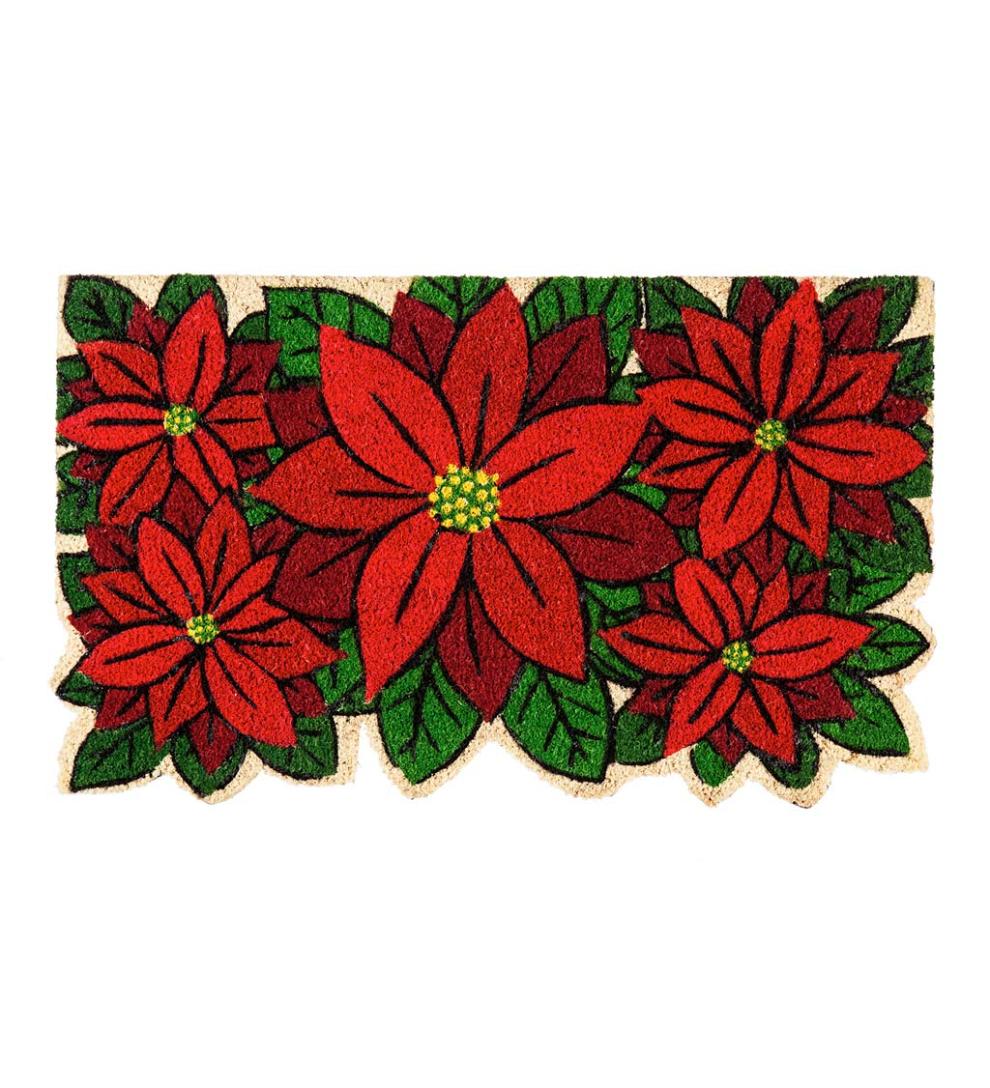 Plow &amp; Hearth Deck &amp; Patio Accents | Outdoor Living Poinsettia Shaped Coir Mat