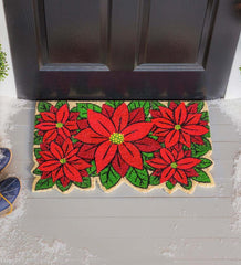 Plow &amp; Hearth Deck &amp; Patio Accents | Outdoor Living Poinsettia Shaped Coir Mat