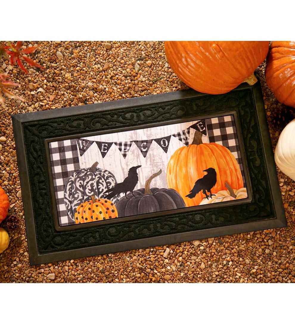 Plow &amp; Hearth Deck &amp; Patio Accents | Outdoor Living Pumpkins And Crows Sassafras Switch Mat