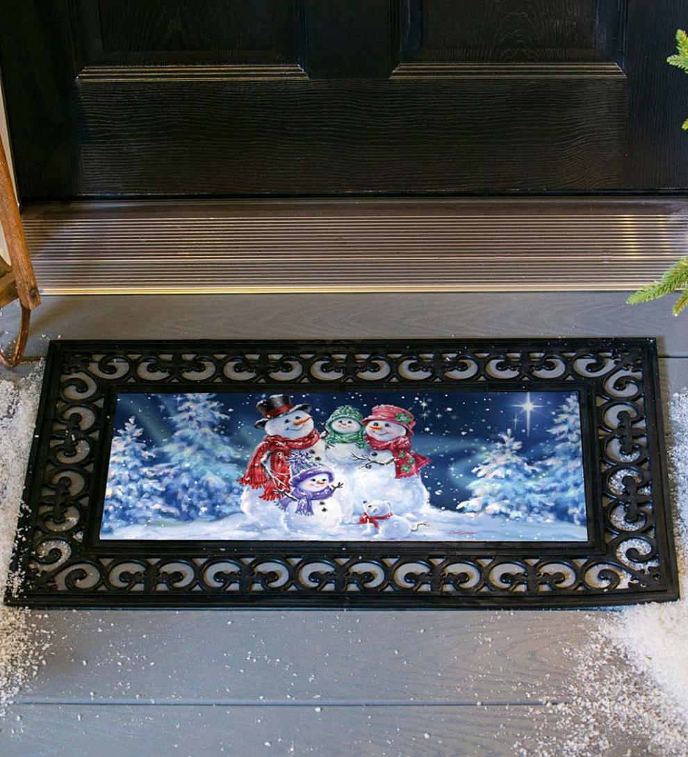 Plow &amp; Hearth Deck &amp; Patio Accents | Outdoor Living Snowflake Family Sassafras Switch Mat