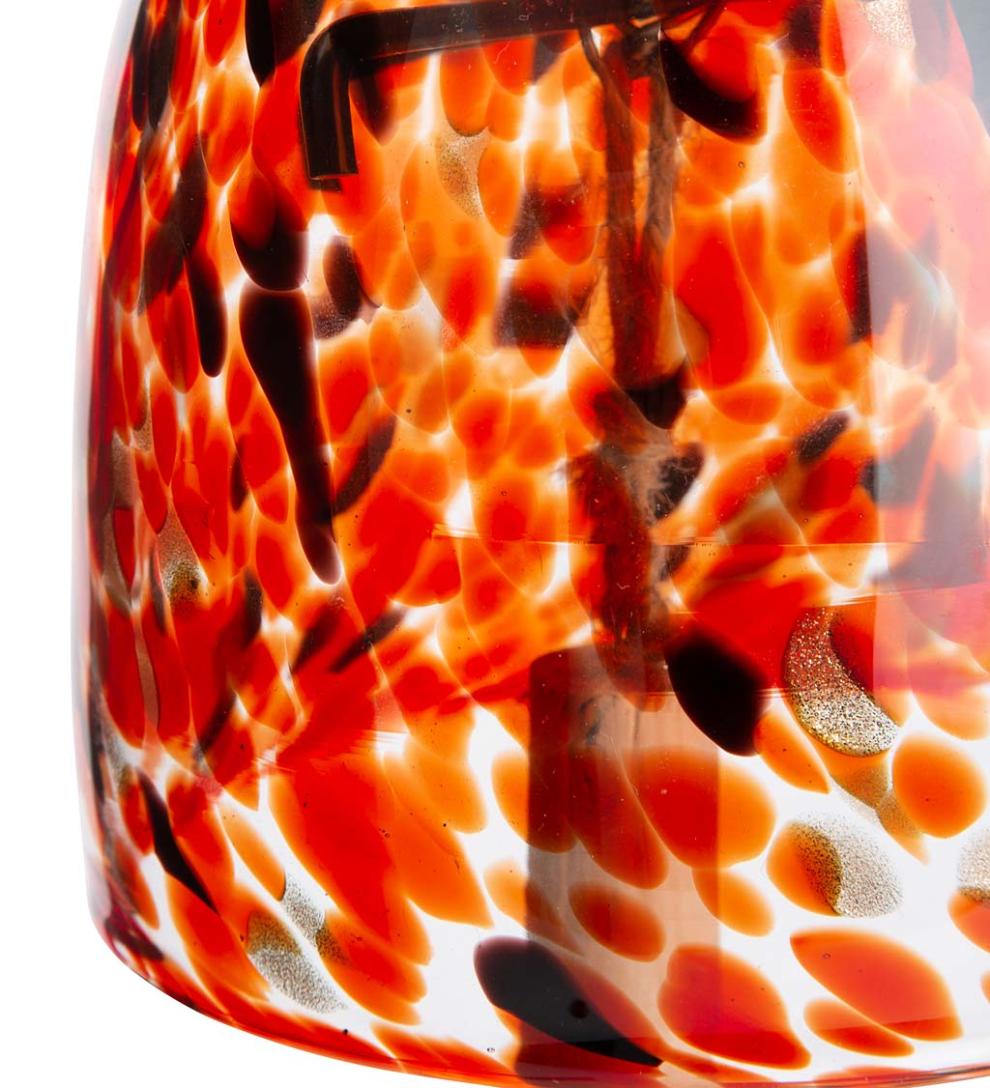 Plow &amp; Hearth Deck &amp; Patio Accents | Outdoor Living Solar Art Glass Bell Chime - Blue