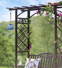 Plow &amp; Hearth Deck &amp; Patio Accents | Outdoor Living Solar Art Glass Bell Chime - Blue