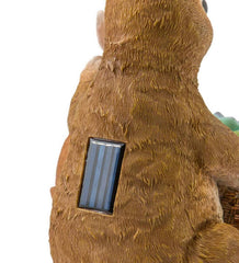 Plow &amp; Hearth Deck &amp; Patio Accents | Outdoor Living Solar Succulent Rabbits Flower Pot Garden Statue