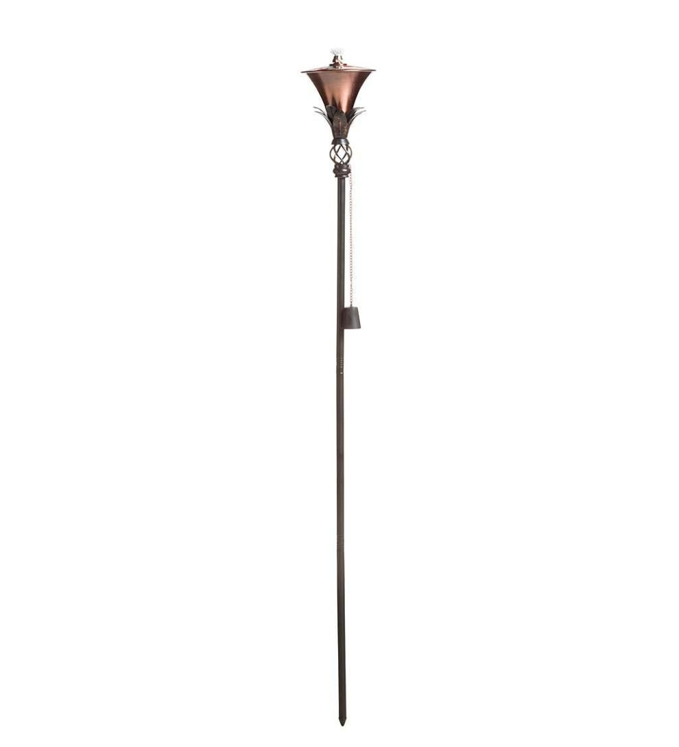 Plow &amp; Hearth Deck &amp; Patio Accents | Outdoor Living Steel Garden Torches, Set Of 2 - Copper
