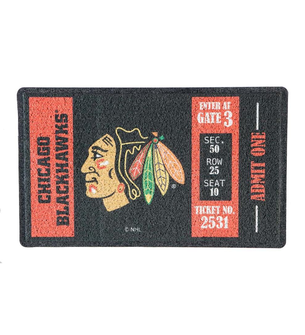 Plow &amp; Hearth Deck &amp; Patio Accents | Outdoor Living Team Turf Mat - Blackhawks