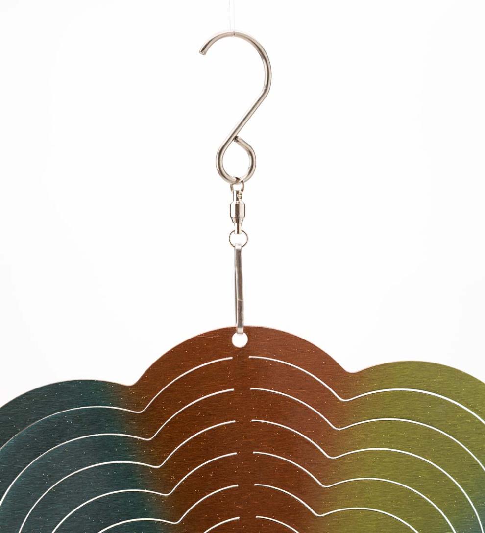 Plow &amp; Hearth Deck &amp; Patio Accents | Outdoor Living Tree Of Life Optical Illusion Hanging Metal Spinner