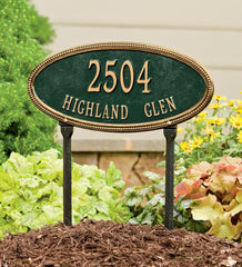 Plow &amp; Hearth Deck &amp; Patio Accents | Outdoor Living Usa-Made Cast Aluminum Personalized Address Plaques