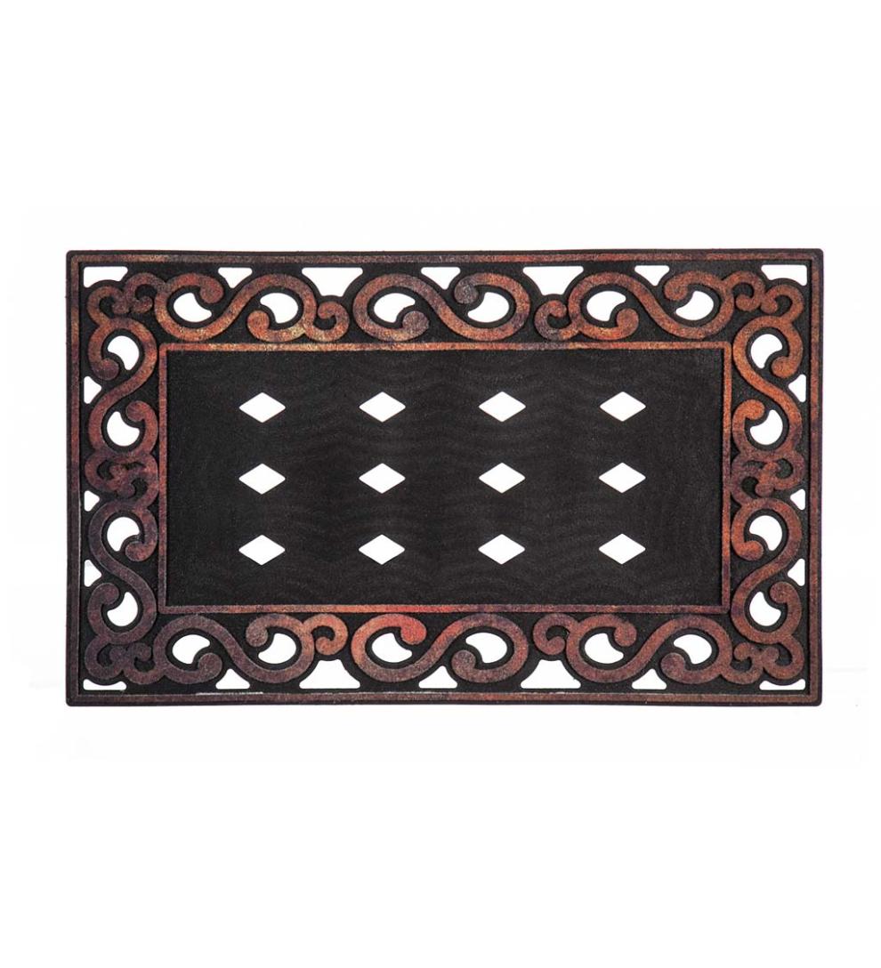Plow &amp; Hearth Deck &amp; Patio Accents | Outdoor Living Variegated Scroll Sassafras Mat Tray