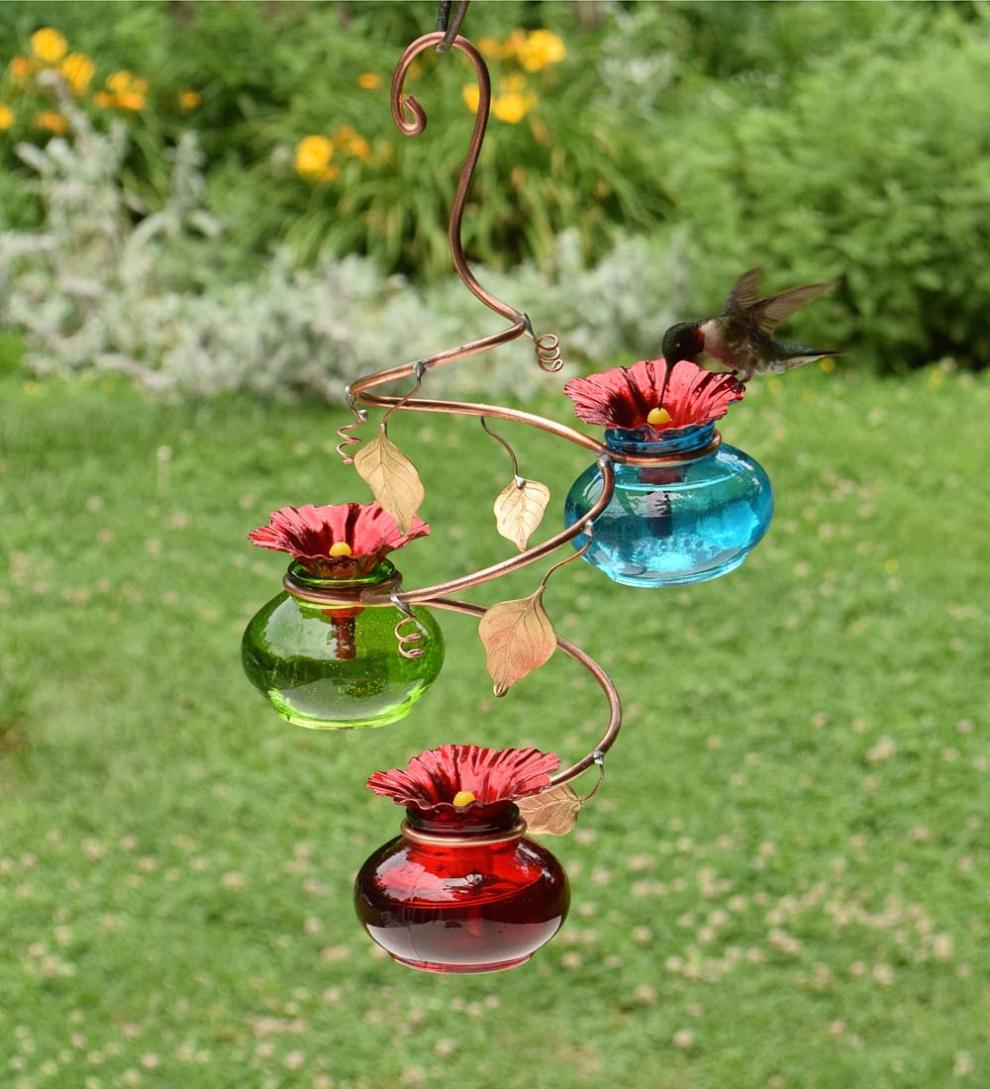 Plow &amp; Hearth Deck &amp; Patio Accents | Outdoor Living Vinester Multi Hummingbird Feeder