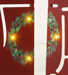 Plow &amp; Hearth Deck &amp; Patio Accents | Outdoor Living Vintage Red Antique Truck Lighted Landscape Panel Stakes, Set Of 5