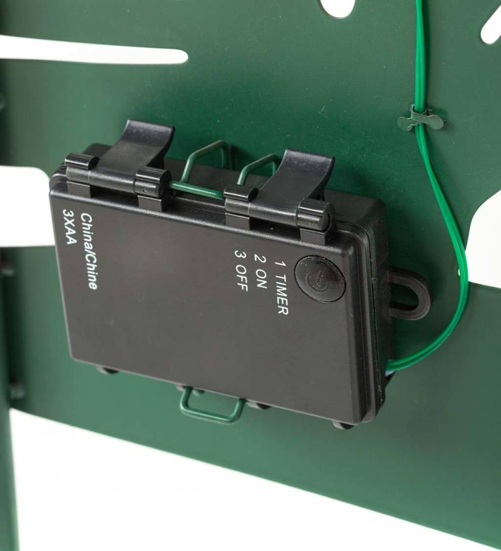 Plow &amp; Hearth Deck &amp; Patio Accents | Outdoor Living Vintage Red Antique Truck Lighted Landscape Panel Stakes, Set Of 5