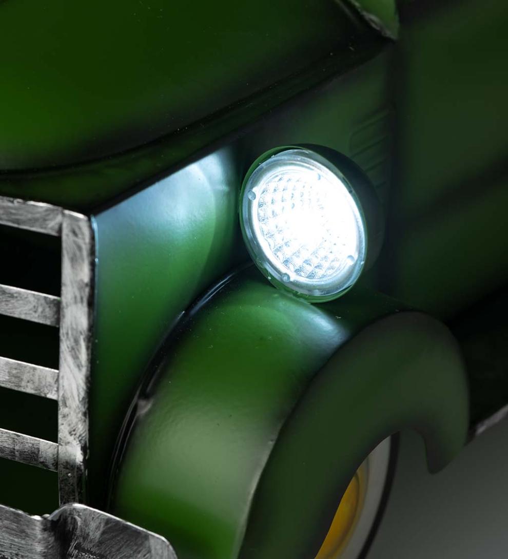 Plow &amp; Hearth Deck &amp; Patio Accents | Outdoor Living Vintage Style Solar Pickup Truck Garden Accent - Blue