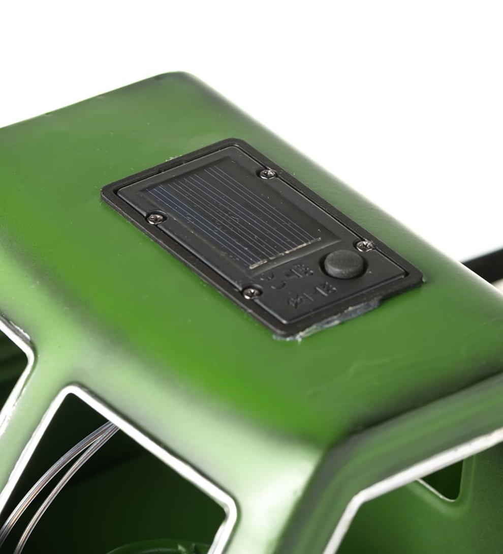 Plow &amp; Hearth Deck &amp; Patio Accents | Outdoor Living Vintage Style Solar Pickup Truck Garden Accent - Blue