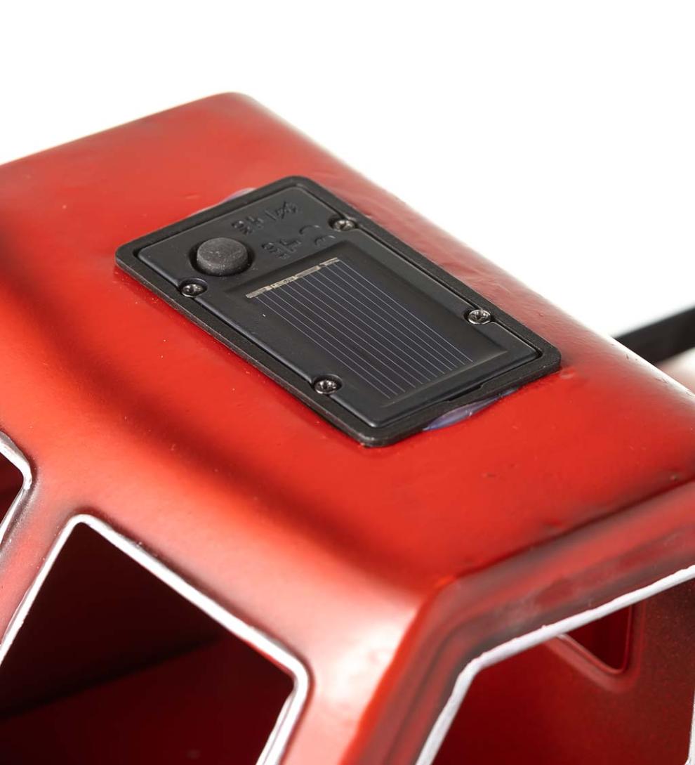 Plow &amp; Hearth Deck &amp; Patio Accents | Outdoor Living Vintage Style Solar Pickup Truck Garden Accent - Blue