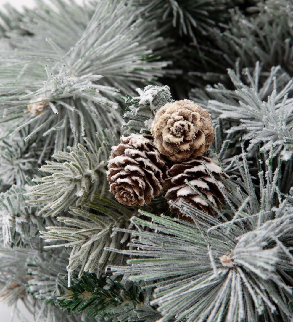 Plow &amp; Hearth Deck &amp; Patio Accents | Outdoor Living Winter Frost Holiday Teardrop Swag With White And Multicolor Lights