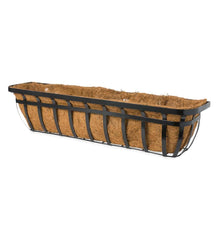 Plow &amp; Hearth Deck Planters | Outdoor Living English Hay Basket Planters With Coco Liners