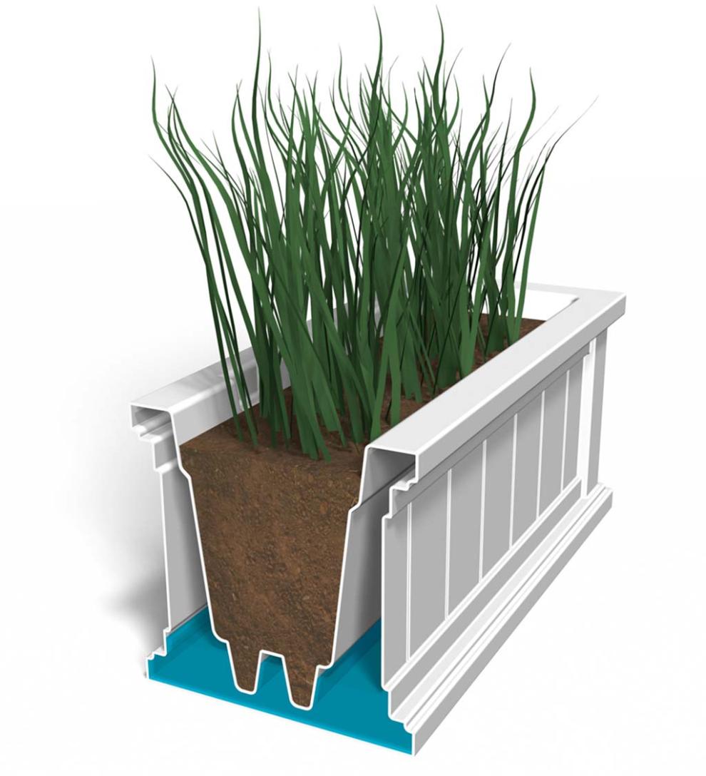 Plow &amp; Hearth Deck Planters | Outdoor Living Lexington Self-Watering Window Boxes With Hanging Brackets