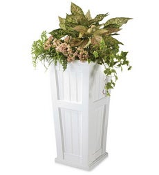 Plow &amp; Hearth Deck Planters | Outdoor Living Lexington Tall Planter - Black