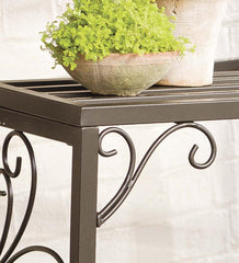 Plow &amp; Hearth Deck Planters | Outdoor Living Nesting Metal Plant Stands With Scrollwork, Set Of Three