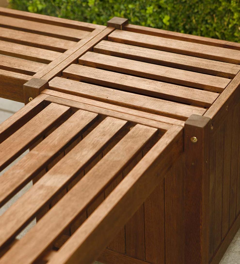 Plow &amp; Hearth Deck Planters | Outdoor Living Outdoor Eucalyptus Configurable Privacy Screen Trellises, Planter/Seat And Bench