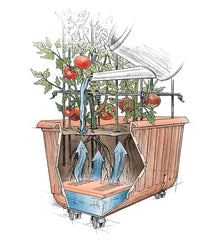 Plow &amp; Hearth Deck Planters | Outdoor Living Rolling Self-Watering Tomato Planter And Rust-Resistant Tower