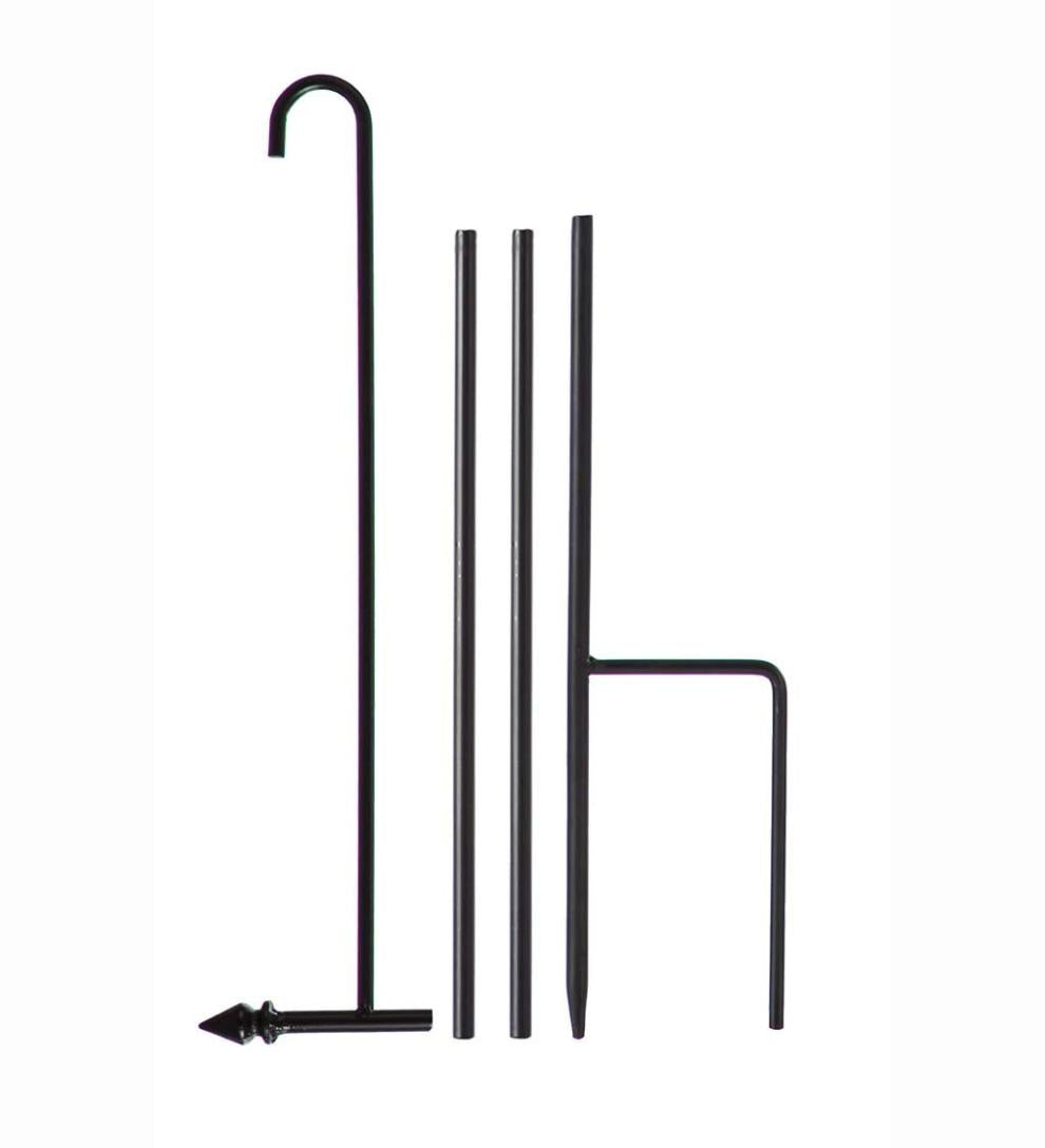 Plow &amp; Hearth Decorative Garden Accents | Yard &amp; Garden 4-Piece Garden Flag Stand With Finial