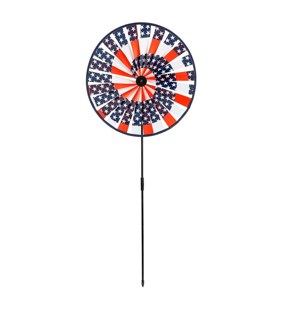 Plow &amp; Hearth Decorative Garden Accents | Yard &amp; Garden Americana Pinwheel Spinners, Set Of 3