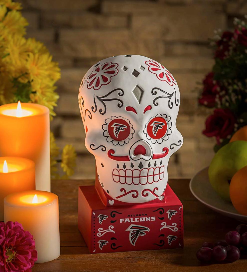 Plow &amp; Hearth Decorative Garden Accents | Yard &amp; Garden Atlanta Falcons Sugar Skull Statue