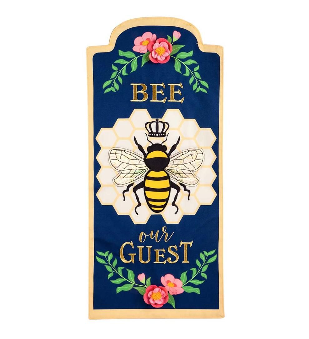 Plow &amp; Hearth Decorative Garden Accents | Yard &amp; Garden Bee Our Guest Applique Garden Flag