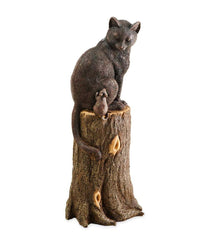 Plow &amp; Hearth Decorative Garden Accents | Yard &amp; Garden Cat And Mouse On Stump Lawn Ornament