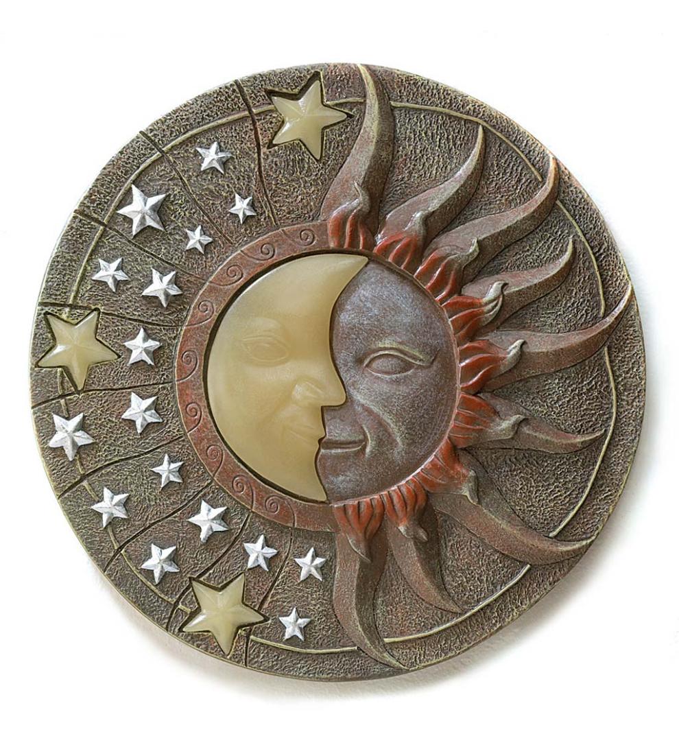 Plow &amp; Hearth Decorative Garden Accents | Yard &amp; Garden Celestial Glow-In-The-Dark Garden Stepping Stone