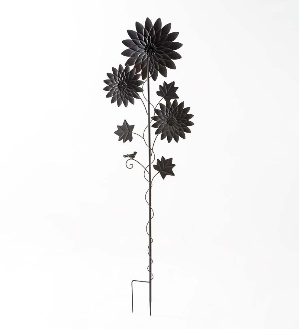 Plow &amp; Hearth Decorative Garden Accents | Yard &amp; Garden Chrysanthemum Garden Metal Stake