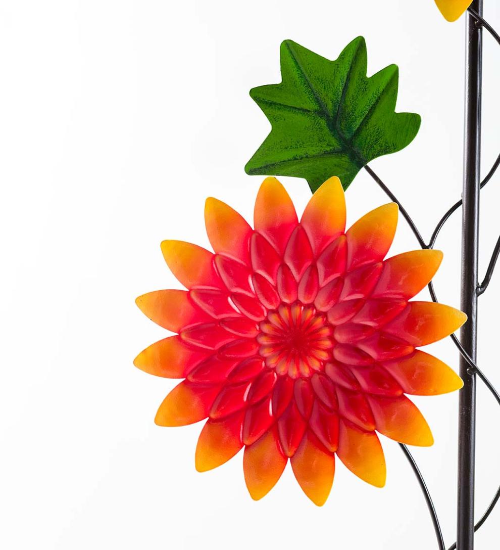 Plow &amp; Hearth Decorative Garden Accents | Yard &amp; Garden Chrysanthemum Garden Metal Stake