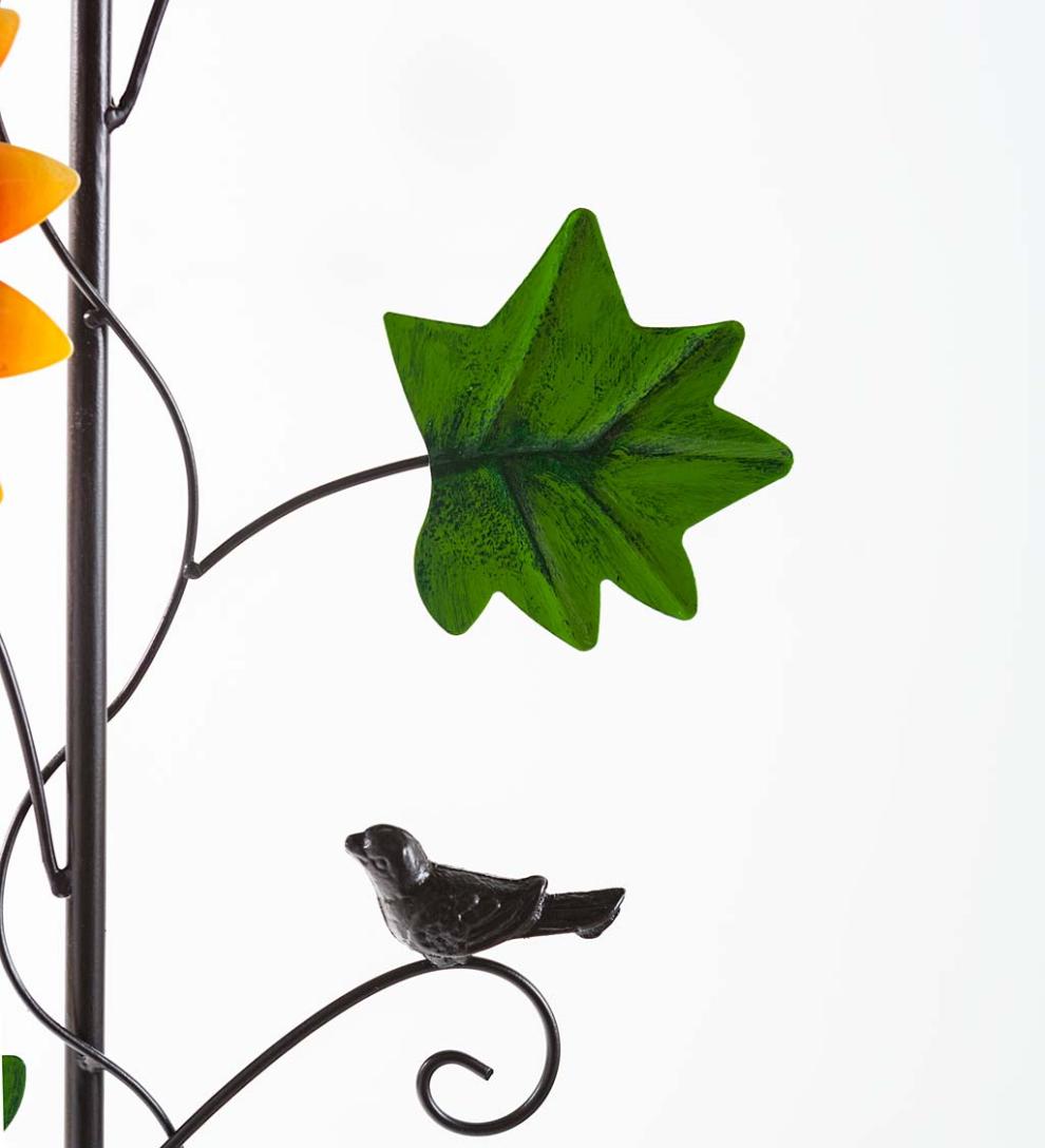 Plow &amp; Hearth Decorative Garden Accents | Yard &amp; Garden Chrysanthemum Garden Metal Stake