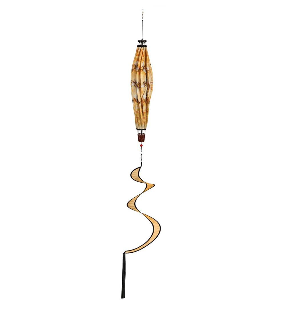 Plow &amp; Hearth Decorative Garden Accents | Yard &amp; Garden Collapsible Balloon Wind Spinner With Spiral Tail - Bee
