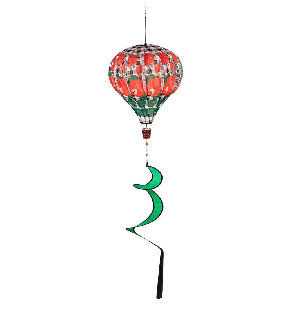 Plow &amp; Hearth Decorative Garden Accents | Yard &amp; Garden Collapsible Balloon Wind Spinner With Spiral Tail - Bee