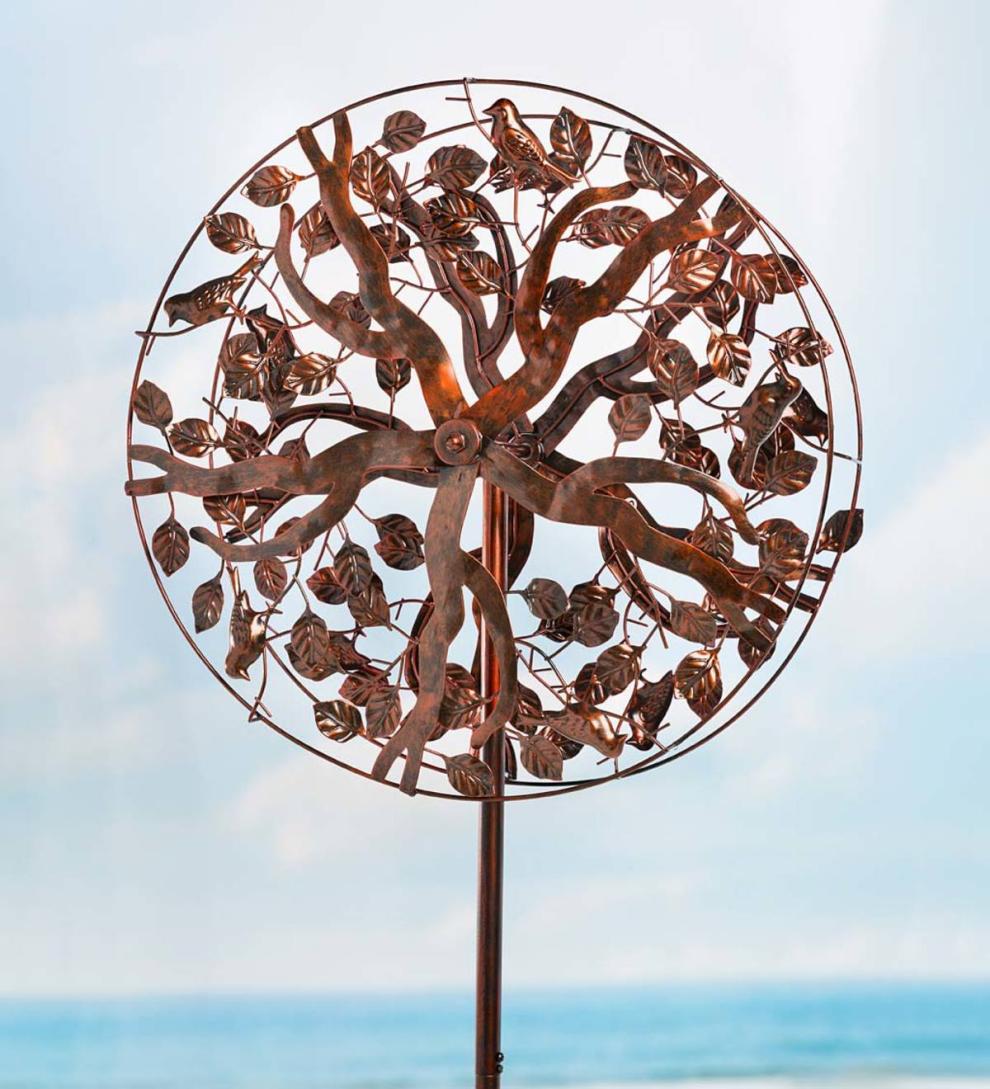 Plow &amp; Hearth Decorative Garden Accents | Yard &amp; Garden Copper Tree Of Life Wind Spinner