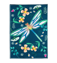 Plow &amp; Hearth Decorative Garden Accents | Yard &amp; Garden Dragonfly And Flowers Linen House Flag