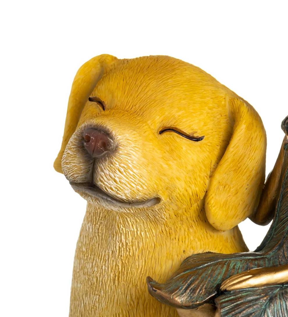 Plow &amp; Hearth Decorative Garden Accents | Yard &amp; Garden Fairy And Dog Garden Statue