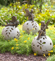Plow &amp; Hearth Decorative Garden Accents | Yard &amp; Garden Fairy Solar Globe Garden Light - Daydreaming