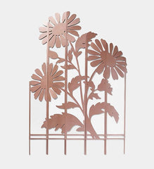 Plow &amp; Hearth Decorative Garden Accents | Yard &amp; Garden Five-Panel Metal Laser-Cut Flowers Garden Stake - Flower