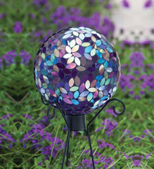 Plow &amp; Hearth Decorative Garden Accents | Yard &amp; Garden Flower Petal Mosaic Gazing Ball