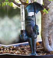 Plow &amp; Hearth Decorative Garden Accents | Yard &amp; Garden Frog Decorative Rain Gauge