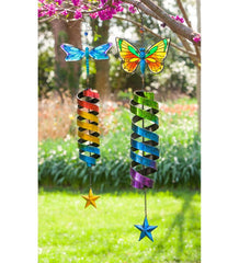 Plow &amp; Hearth Decorative Garden Accents | Yard &amp; Garden Garden Friends Butterfly And Dragonfly Wind Twirlers, Set Of 2
