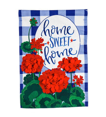 Plow &amp; Hearth Decorative Garden Accents | Yard &amp; Garden Geraniums Home Sweet Home Linen House Flag