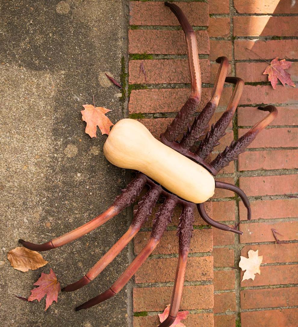 Plow &amp; Hearth Decorative Garden Accents | Yard &amp; Garden Halloween Spider Pumpkin Appendages, 6-Piece Set