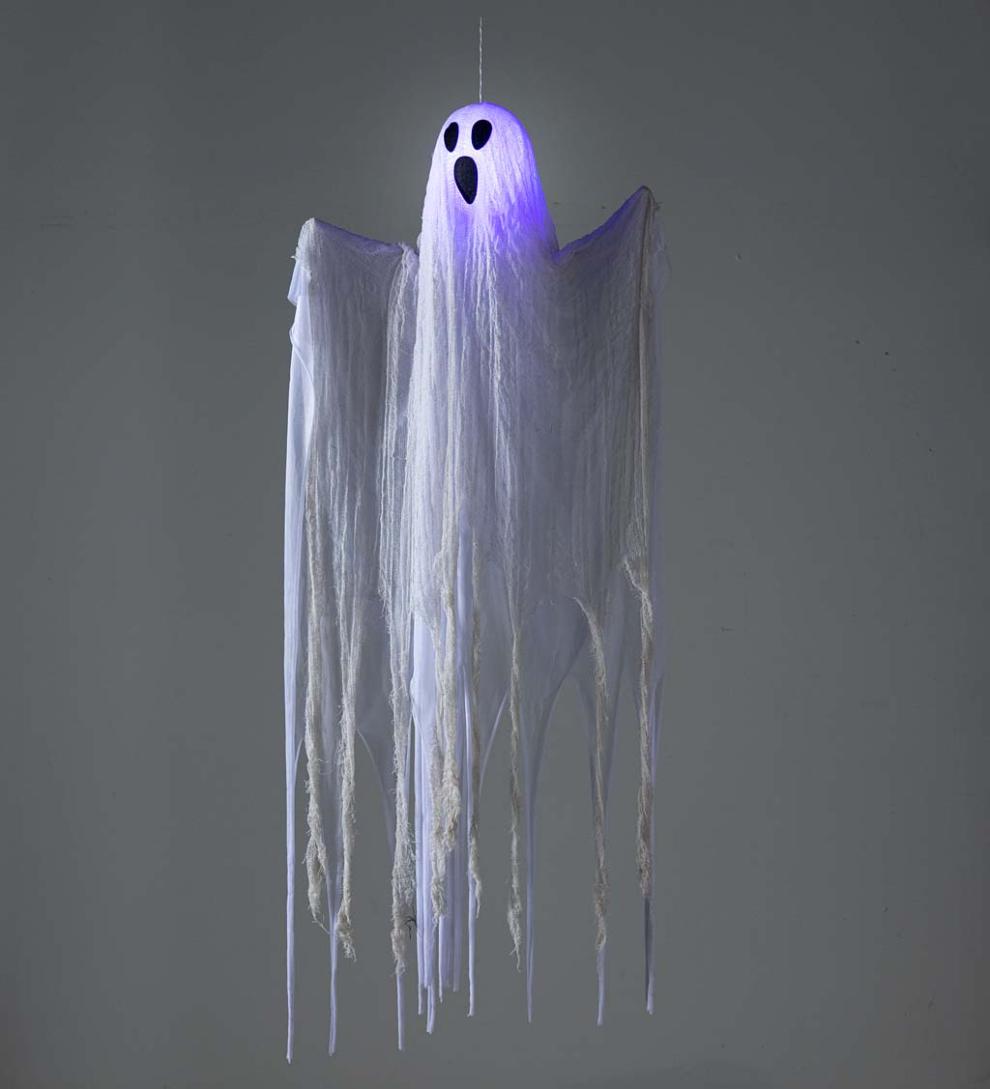 Plow &amp; Hearth Decorative Garden Accents | Yard &amp; Garden Hanging Ghost With Color-Changing Lights