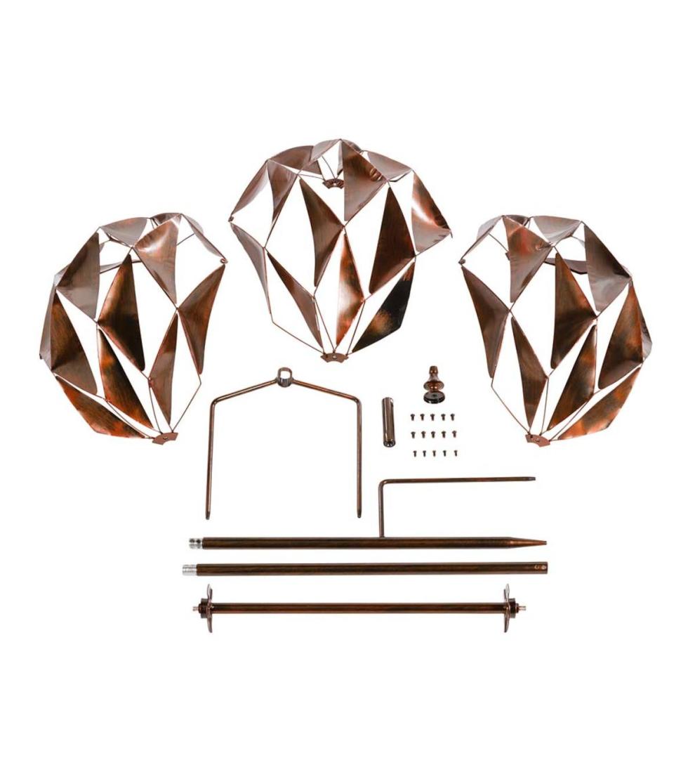 Plow &amp; Hearth Decorative Garden Accents | Yard &amp; Garden Harlequin Ball Wind Spinner - Antique Multi